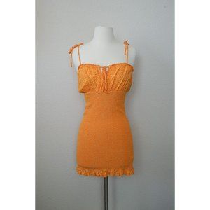 Fashion Nova Polka Dot Mini Summer Dress Orange Size Small